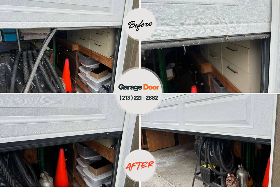 Before and after: garage door repair Osage County